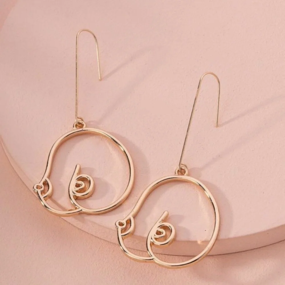 ❤️ FREE Boob Lady Form Body Hipster Hippie Art Deco Pop Minimal Breast Earrings